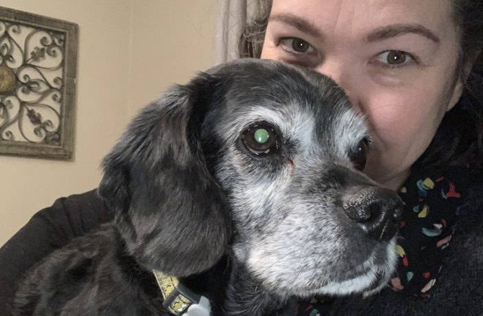 Brenda with Alex, her fur baby.